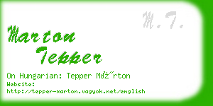 marton tepper business card